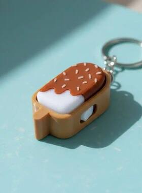 3D Printed Cute Ice Cream Clicker Keychain Bag Pendant