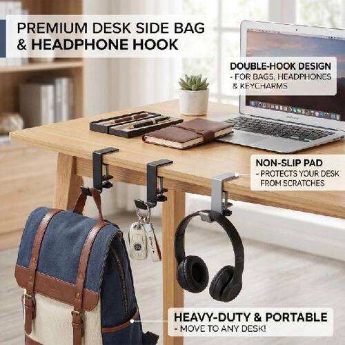 Adjustable Desk Edge Hook Gaming Headset Desk Hanger