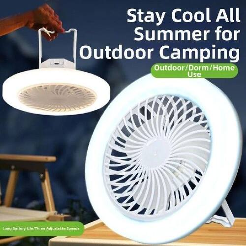 USB Rechargeable Ceiling Fan Light Super Quiet 3 Color