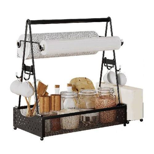 Carbon Steel BBQ Utensil Basket Space Saving with Paper