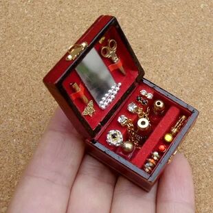 1:12 Miniatures Doll House Mini Wooden Jewelry Box