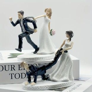 Statues Crafts Bride And Groom Sculpture Black and White