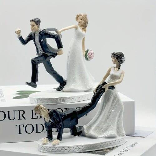 Statues Crafts Bride And Groom Sculpture Black and White