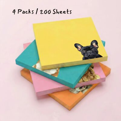 4 Packs Cute Dog Sticky Notes Set | Kawaii Corgi, Poodle