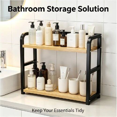 1 Pack 2-Tier Metal Countertop Shelf Rustproof Space Saving