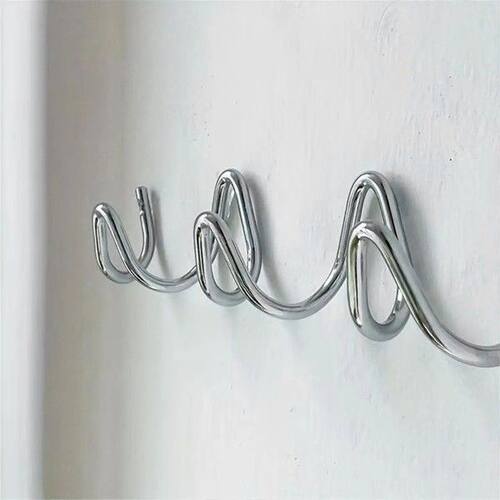 Utility Design Minimalist Silver Hooks Entry Coat Rack Wall