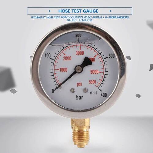 Hydraulic Hose Test Point Coupling M16*2?BSP1/4 + 0~400BAr