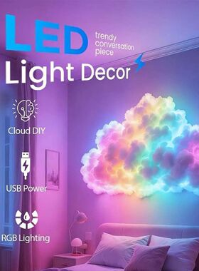 Cloud LED Lights for Ceiling 3D Thundercloud USB Lamp Set