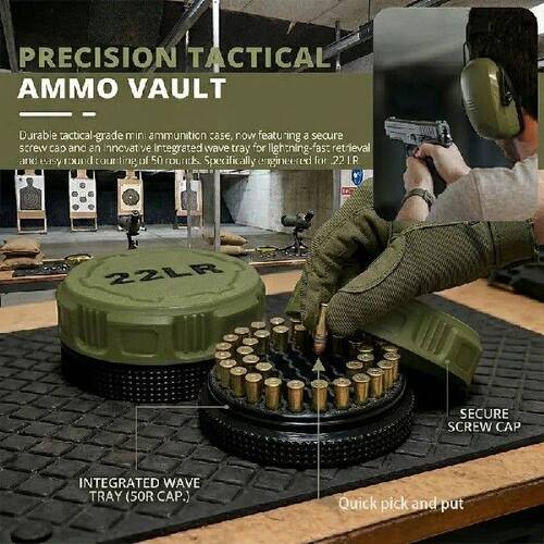 Mini .22LR Ammunition Storage Box Pocket Size Fits 50