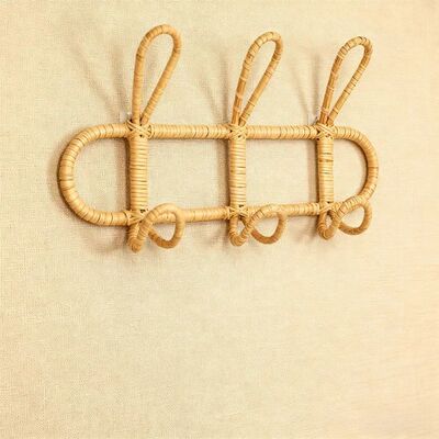 Rattan Wall Hooks & Hangers - Kids Garments Organizer Rack