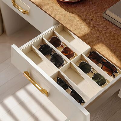 Sunglasses Organizer Tray 8 Grid Velvet Glasses Holder