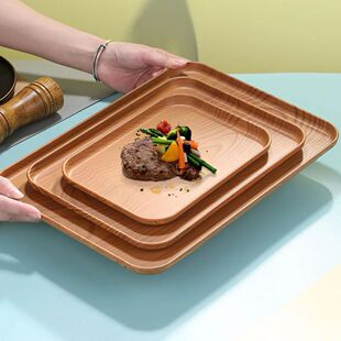 Tray Wood Dining Platters Serving Grain Plastic