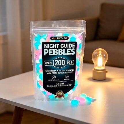 200/400pcs Night Guide Pebbles Glow in The Dark Rocks Magic