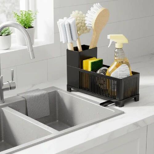 Well-ventilated Kitchen Sink Organizer Plastic Space-saving