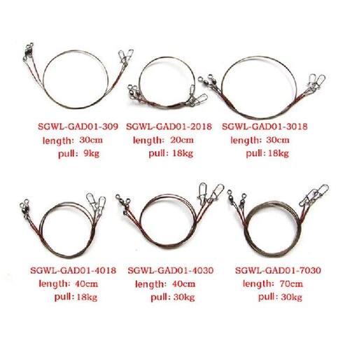 1Pack Steel Fishing Line Wire Line Leader Fishing Leash