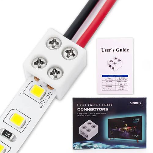 LED Strip Light Connectors 8mm Solderless LED Connector