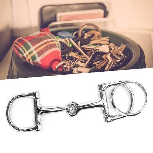 D?Shaped Snaffle Keychain  Silver D? Zine?Alloy Horse