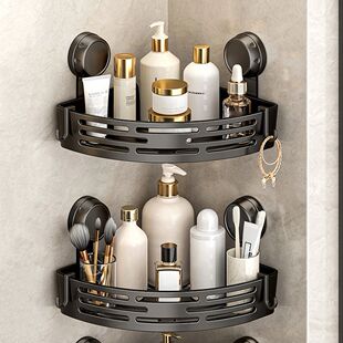 Corner 2pcs Shower Baskets Triangular Suction Cup