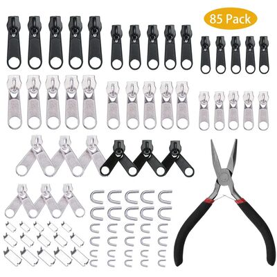 85Pcs/set Zipper Repair Kit Easy Fix Zipper Slider Head