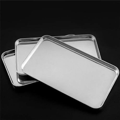 1Pc Rectangular Stainless Steel Serving Tray Metal Buffet