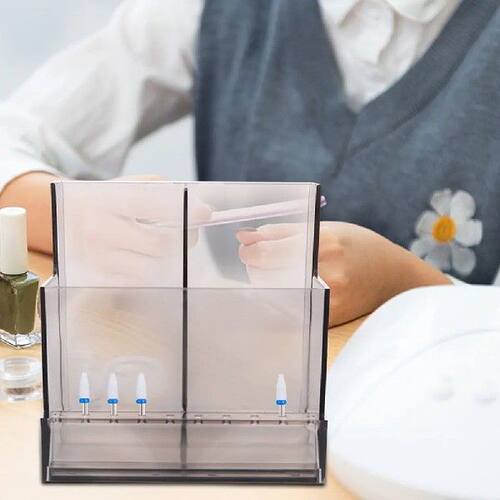 2Pcs Nail Drill Holder Rack Storage Box Nail Tool Organizer