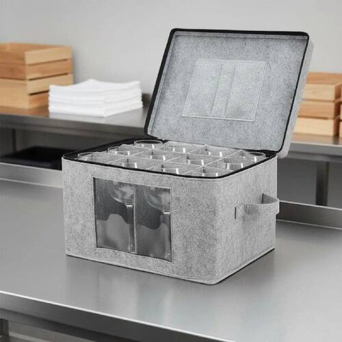 Vino Glass Storage Box Sturdy Construction 12-Compartment