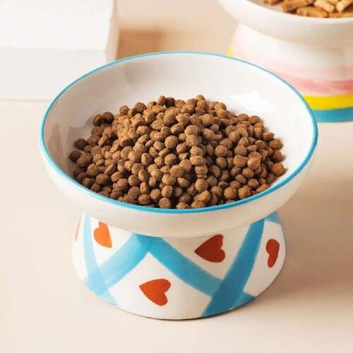 Ceramic Cat Bowl Handmade Cervical Spine Protection Pet