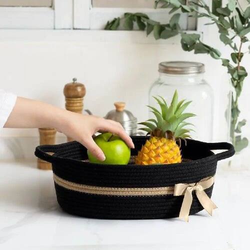 Practical Cotton Rope Woven Storage Basket Space Saving