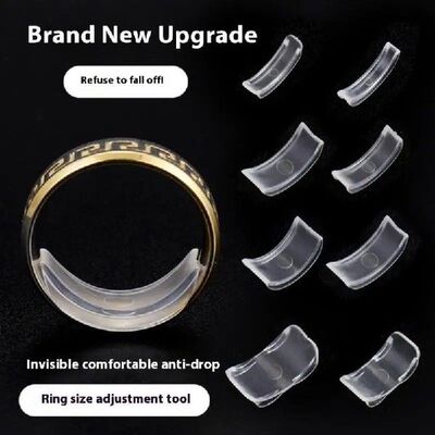 8 Sizes Silicone Ring Size Adjuster Resizer Anti-Loss Proof