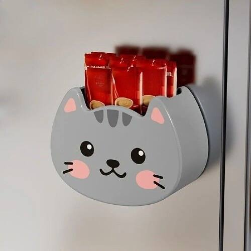 Cute Cat Magnetic Storage Box Refrigerator Organizer Wall