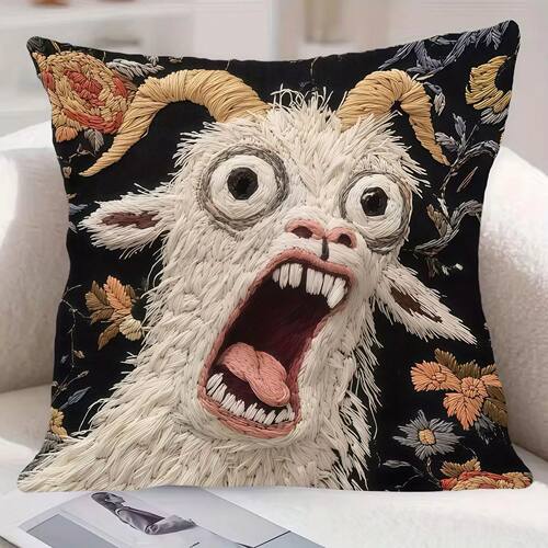 45x45cm Screaming Goat Pillow Cover Soft Protector