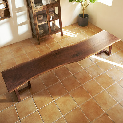 极简纯木长凳 FAS黑胡桃整板换鞋凳长条凳自然边板凳餐桌茶桌长凳