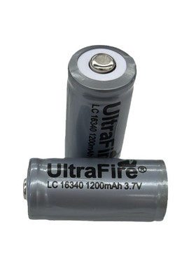 UltraFire 大容量16340锂电池 强光手电筒3.7V可充电电池 1200mAh