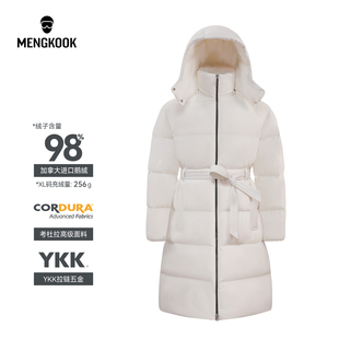 MENGKOOK加拿大进口98鹅绒女款考杜拉面料YKK拉链中长款外套9036