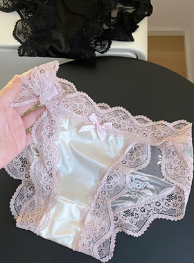 法式纯欲蕾丝～新款高级浪漫大花边性感高开叉大长腿内裤女士低腰