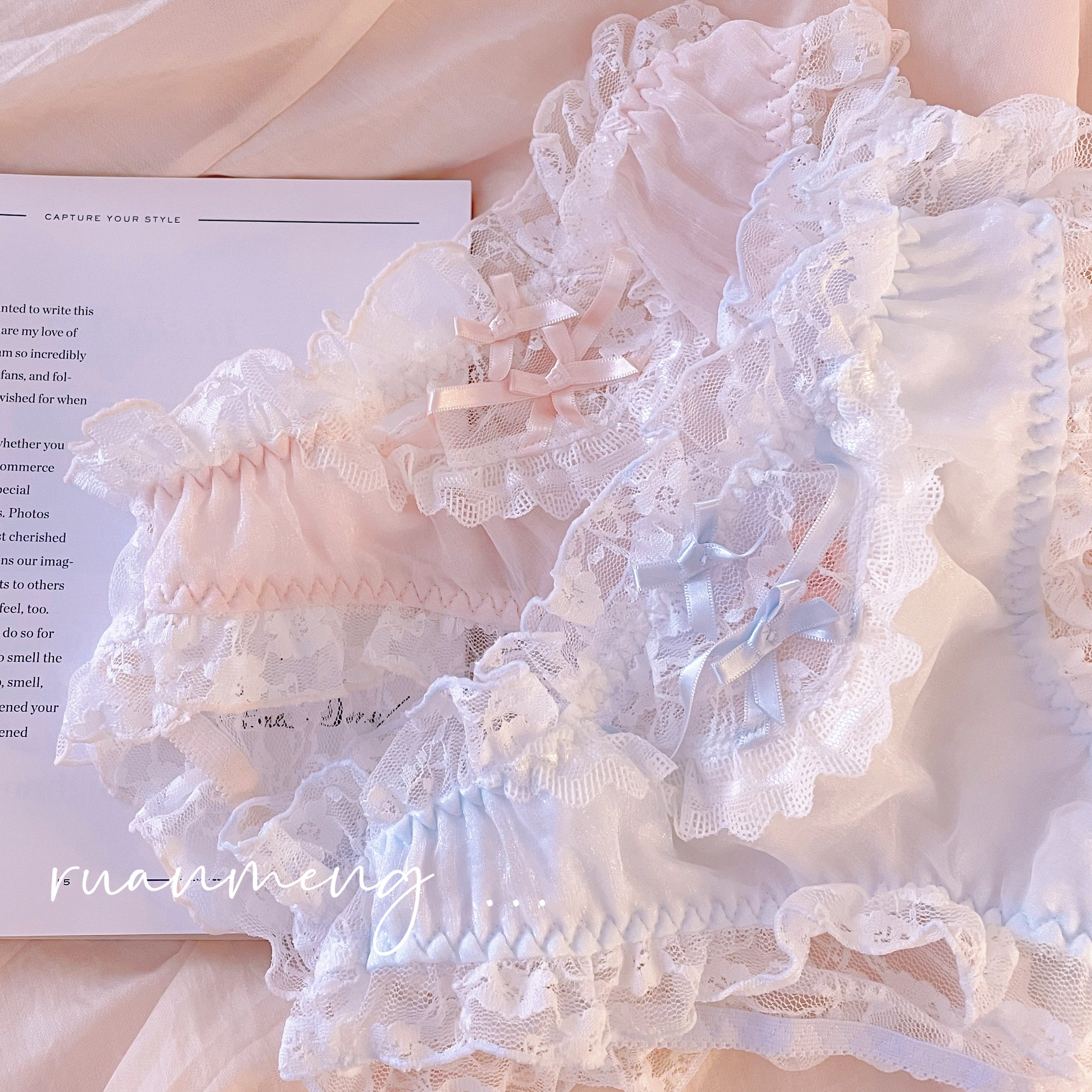 日系新款女士内裤闪闪蕾丝花边蝴蝶结木耳边可爱少女雪纺低腰甜美,女士内衣/男士内衣/家居服,女三角裤,淘宝优惠券,粉丝福利购,淘宝优惠卷