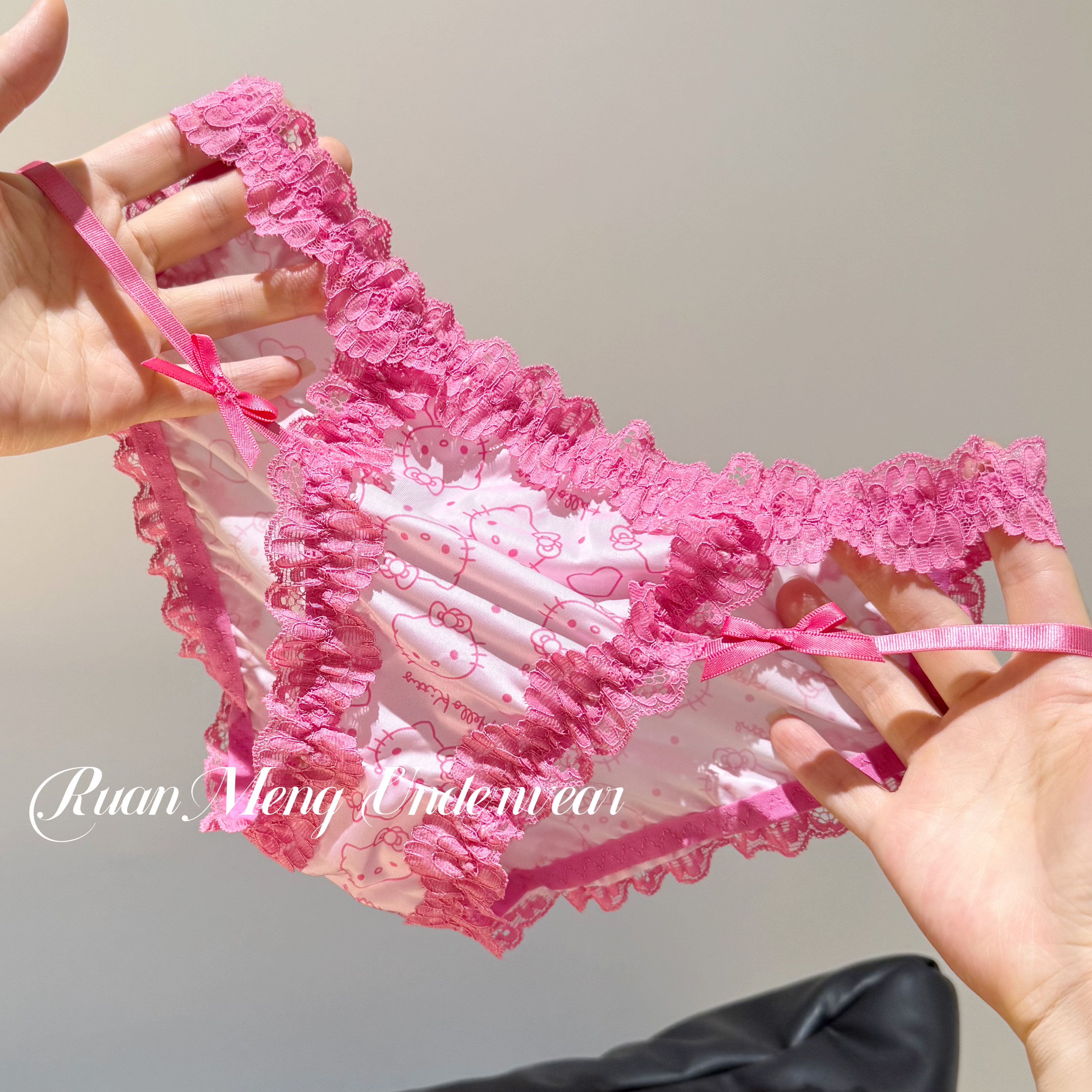 粉喵陷阱～Kitty猫咪日系可爱少女蕾丝内裤女冰丝甜美性感蝴蝶结,女士内衣/男士内衣/家居服,女三角裤,淘宝优惠券,粉丝福利购,淘宝优惠卷