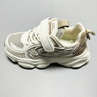 比迪童鞋春秋季男女童运动鞋儿童超轻纽扣鞋双网透气防臭休闲鞋