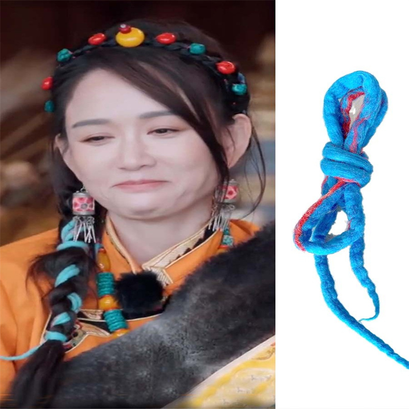 拍照编发头绳羊毛毡彩假发条