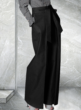 欧洲站黑色阔腿裤女直筒高腰时尚垂感显瘦百搭休闲宽松拖地宽脚裤