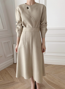 气质名媛！春秋优雅小众设计感时尚不规则简约上衣半裙裤子套装