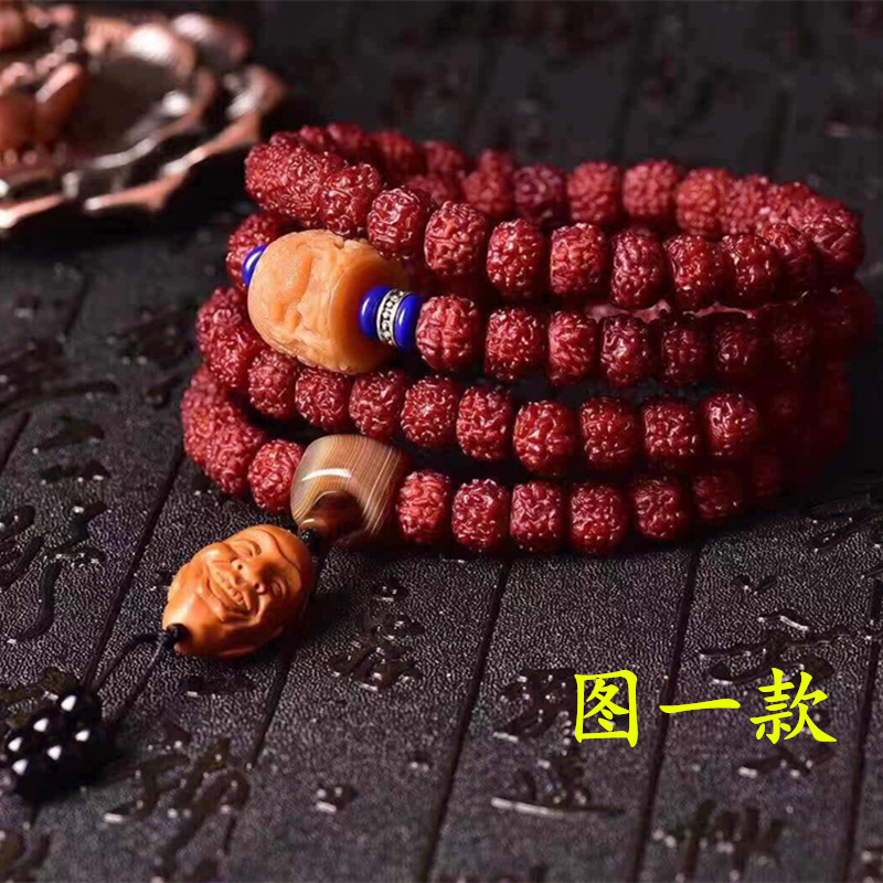 正宗机刷包浆玉化5瓣小金刚菩提子手串 男女款菩提108颗佛珠手链