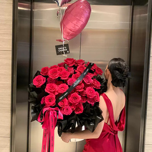 全国弗洛伊德玫瑰花束抱抱桶生日送女友鲜花速递同城上海深圳广州