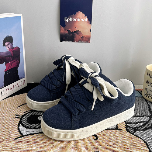 休闲板鞋男款增高面包鞋冬季新款 潮流情侣黑色鞋子男鞋运动鞋女