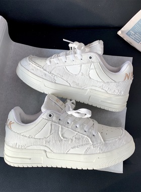 百搭chic鞋子美式板鞋男鞋春季 新款小白鞋增高情侣休闲运动鞋女