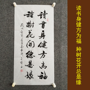 读书身健方为福书法挂画手写真迹客厅书房学生励志家风家训家规