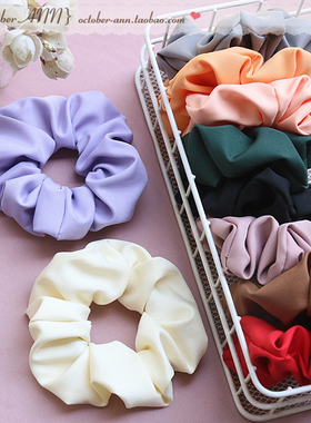 大肠发圈布艺头花绳扎头发马尾饰品奶白军绿香槟色棕咖灰黑橘紫色