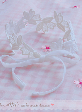 choker蕾丝系带温柔风白色锁骨链