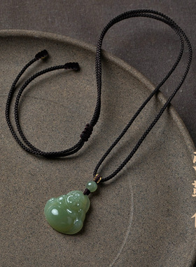 佛吊坠佛公弥勒佛挂坠手工编织项链女本命年护身符挂件笑脸佛礼物