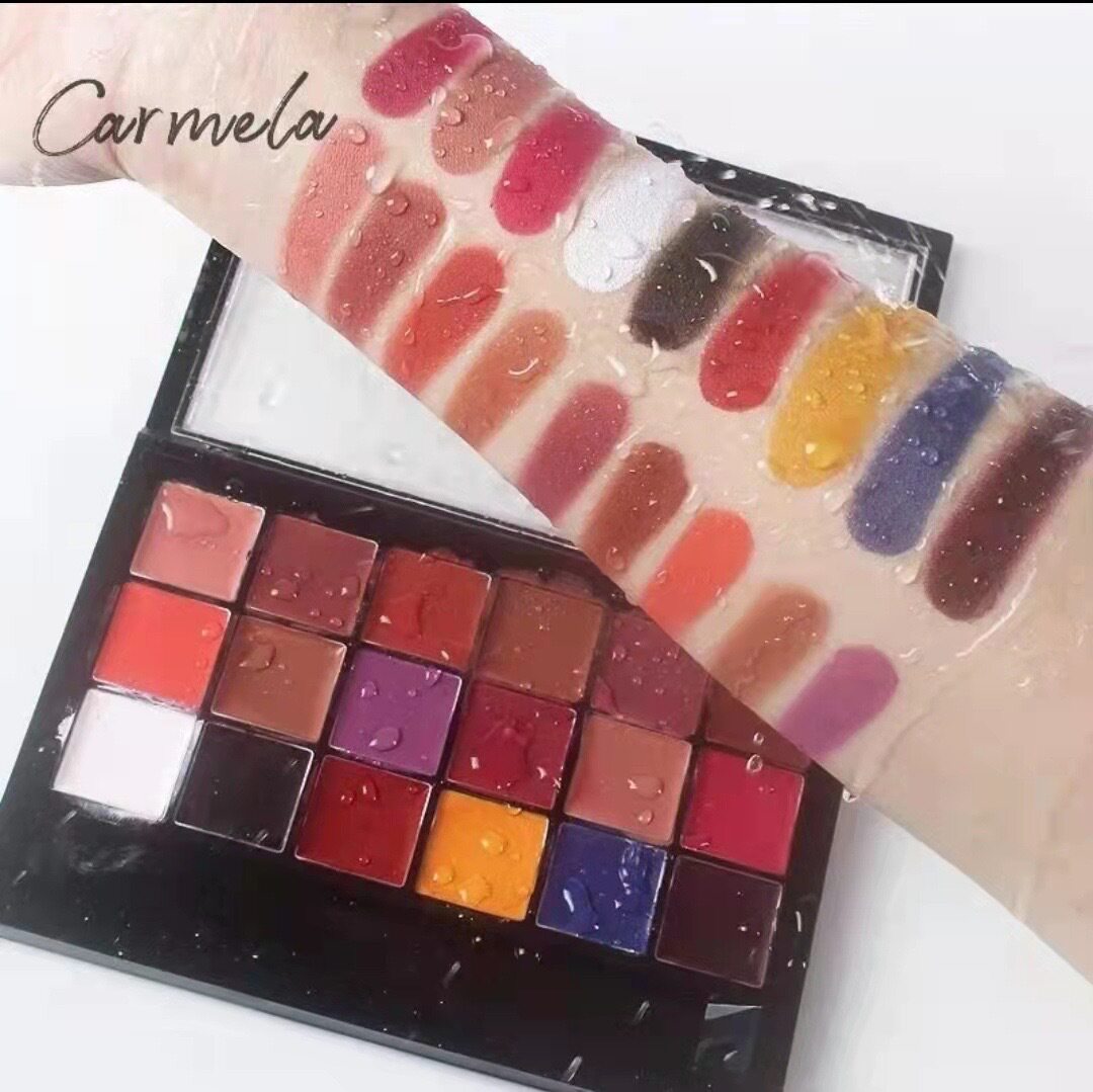 卡梅拉口红盘化妆师专用调色唇盘18色专业多色唇彩舞台妆CARMELA